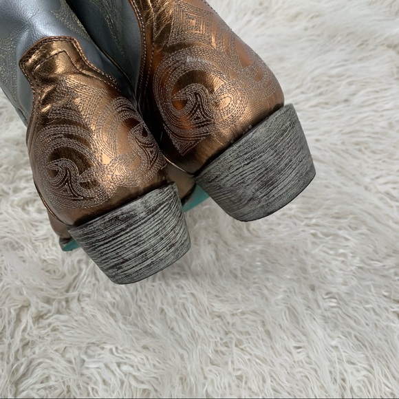 Lane Silver Gold Cowboy Boots Women’s Size 7.5 - Picture 9 of 12